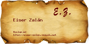 Eiser Zalán névjegykártya